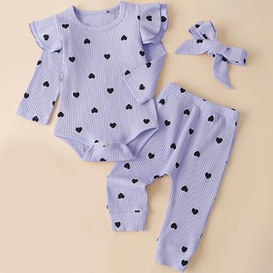 Conjunto <span class=keywords><strong>de</strong></span> Ropa para Bebé Niña Recién Nacida, 3 Piezas, Mono <span class=keywords><strong>de</strong></span> Manga Larga con Volantes y Pantalones, Talla para Bebés <span class=keywords><strong>de</strong></span> 3 a 6 <span class=keywords><strong>Meses</strong></span> - Product Image 3