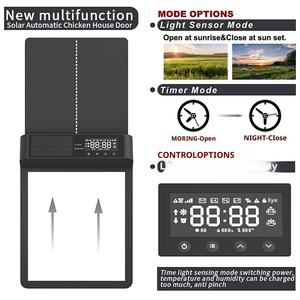 Saklar Waktu Pintu Kandang Ayam & Kandang Anjing dari Baja Anti Karat, Otomatis, Sensitif Cahaya, dengan Kontrol Aplikasi & <span class=keywords><strong>Bluetooth</strong></span> - Product Image 4