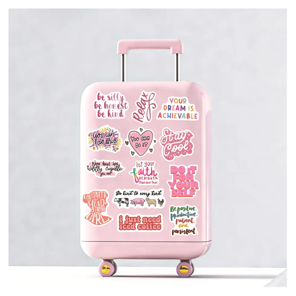 Manufacturers Custom Self Adhesive Label Die Cut Pvc Sticker Cut Waterproof Uvproof Custom Stickers Printing for Luggage Box