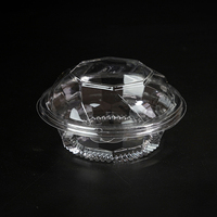 Bols à salade en plastique avec couvercles à clipser, contenants jetables pour pizzas, salades de fruits, quinoa, utilisation en fête (matériaux recyclés)