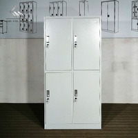 Casier métallique à 4 portes, casier de vestiaire en acier pour salle de sport, armoire de rangement pour vêtements, armoire métallique pour uniformes du personnel