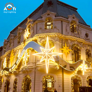 Décoration paysagère contemporaine en forme <span class=keywords><strong>de</strong></span> grande étoile <span class=keywords><strong>pour</strong></span> façade <span class=keywords><strong>de</strong></span> bâtiment <span class=keywords><strong>de</strong></span> centre commercial - Product Image 5