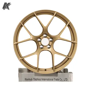 Wangu 5x120 One-piece Forged Car Wheels Bright Bronze Customised Aluminium Alloy 17 18 19 20 21 22 Inch For BBS Hre Apex