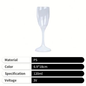 Coupe à champagne en plastique bleu avec éclairage LED personnalisé, verre à champagne transparent pour fête - Product Image 4