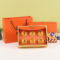 Boîte cadeau en carton pliable à 6 compartiments pour pâtisserie aux jaunes d'œufs, boîte à pâtisserie en papier pour gâteau aux jaunes d'œufs salés, pour cadeau
