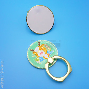 Custom Cartoon Metal Ring Holder Zinc Alloy Electroplated Painted Enamel <b>Desktop</b> <b>Stand</b> Gold Color - Product Image 4