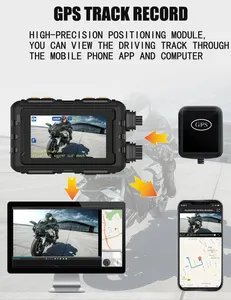 Mini WiFi Xe Máy Dash Cam Dual HD 1080P DVR Camera Không Có Màn Hình 140 Độ Góc Rộng IP67 Chống Thấm Nước GPS Camara Moto