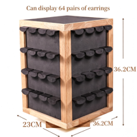 Présentoir rotatif en bois massif pour boucles d'oreilles, vente en gros d'usine, nouvelle arrivée, accessoires de présentation en bois les plus vendus
