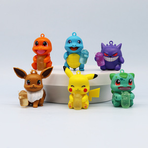 Joli dessin animé Pokemoned Gengar <span class=keywords><strong>Pikachu</strong></span> figurine jouets bureau bureau gâteau décoration accessoires 3D poupée figurines ensemble - Product Image 1