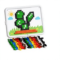 Rompecabezas de Plástico 3D con Forma de Hongo, Juego de Arte Mosaico DIY, Juguete Educativo de Tablero de Píxeles para Niños de 5 a 7 Años