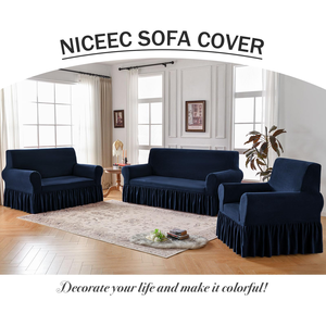 Inthetrend Jacquard Velvet Floral Modern <b>Sofa</b> <b>Cover</b> Skirt Elastic <b>Stretch</b> Washable Slipcover Sectional <b>Sofa</b> Non-slip Seat <b>Covers</b> - Product Image 6