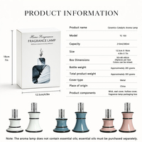 Lampe à parfum catalytique en céramique en forme d'horloge de sable 210ml/380ml, diffuseur d'ambiance domestique avec mèche et capuchon en métal lourd, diffusion 80m, logo personnalisé