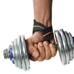 4MM Néoprène Rembourré 52CM Hand Bar Support Poignet Sangles d'haltérophilie pour Gym Musculation Powerlifting Deadlift Grip