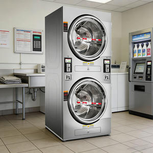 Secadora de ropa de doble pila, secadora de lavandería operada con monedas, secadora apilable - Product Image 5