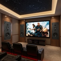 Solution de système de cinéma incluant des enceintes / amplificateurs de puissance / caissons de basses. Personnalisation de Cinéma Haut de Gamme Professionnelle.