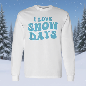 Camiseta de manga larga I Love Snow Days para amantes de la nieve, ropa de invierno para profesores - Product Image 3