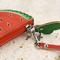 Breloque de sac créative en PU, motif fruits et animaux (Pomme, Poisson), avec fermeture éclair, mignonne, pour femmes, enfants et cadeaux