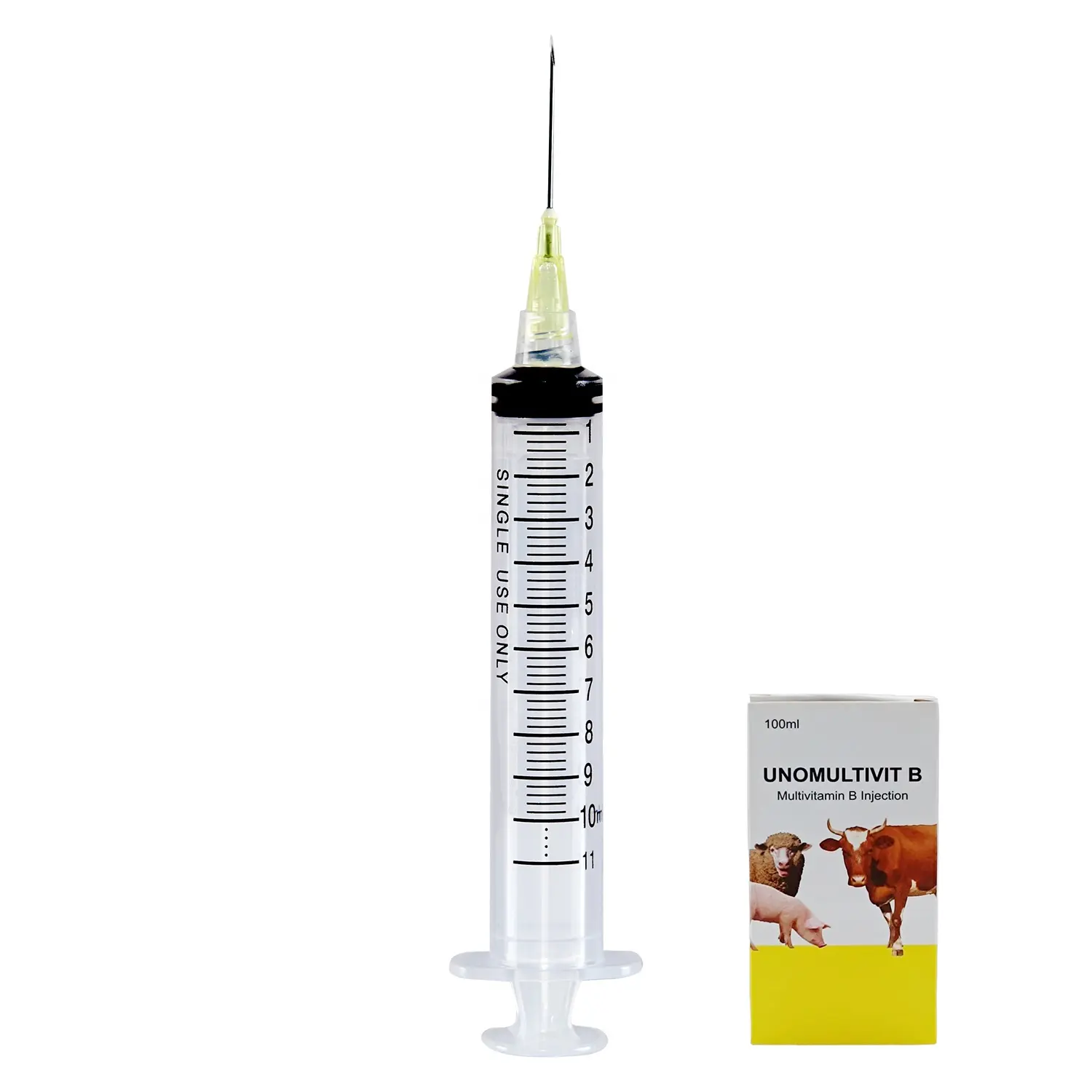 Seringue jetable médicale de 10ml approuvée par CE avec l'aiguille pour le vaccin vétérinaire d'injection d'usage