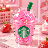 Nouveau jouet Squishy rose en forme d'étoile, thé au lait Boba fraise, pailleté, en maltose, souple à presser, anti-stress, boîte surprise, cadeau