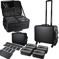 Sac de maquillage professionnel pour artiste, étui à tatouage, grande capacité, sac cosmétique en PU avec roulettes, sac de maquillage imperméable