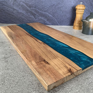 <span class=keywords><strong>Tagliere</strong></span> per <span class=keywords><strong>scacchi</strong></span> rettangolare in legno di Acacia in resina ecologica lavabile per lavastoviglie pacchetto pezzo singolo <span class=keywords><strong>tagliere</strong></span> per bistecca blu - Product Image 4