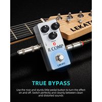 Педаль компрессора LEKATO Mini Analog для электрогитары и баса, FET-эффект, с функцией True Bypass, 9В, материал ABS