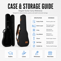 Housse de guitare acoustique rembourrée de qualité supérieure, étui souple imperméable pour instrument, sangle de sac à dos réglable, garniture en cuir pour les voyages et les performances