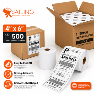 สติ๊กเกอร์บาร์โค้ด Sailing 4X 6 ราคาถูก ขนาด 100×150 มม. ม้วน 100 × 150 มม. ฉลากความร้อนโดยตรง - Product Image 4