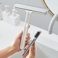 Brosse d'essuie-glace en silicone pour nettoyage de vitres Brosse plastique Salle de bain Miroir Nettoyeur de sol Douche Raclette Outils de nettoyage à domicile Éponge
