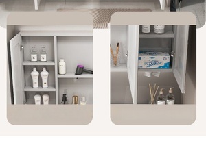 Minimalist Style Ceramic Integrated Basin Intelligent Defogging Lighting Mirror Wall-mounted <b>Bathroom</b> <b>Cabinet</b> Water Resistant - Product Image 5