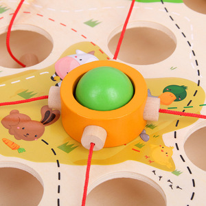 Montessori Wooden Balance Pull Ball Table Game Children Maze Beads Early Educational Interactive Puzzle Toys for Kids Boys Girls - Product Image 5