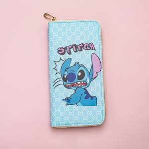 Dompet Panjang Lucu Motif Kartun Stitch Bahan Kulit PU, Tempat Kartu Anak, Dompet Koin dengan Resleting, Dompet Akhir Pekan, Laris Manis - Product Image 6