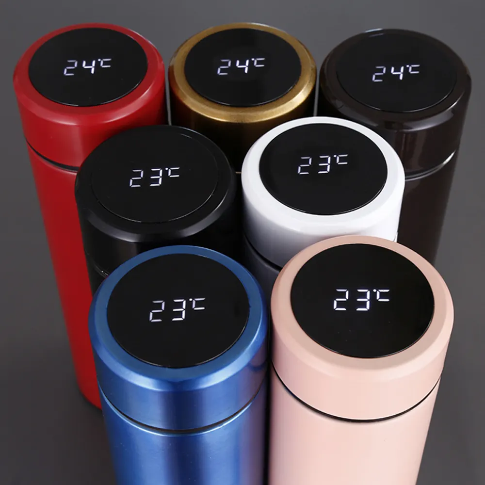 Hot Selling 500ml Double Wall Stainless Steel Private Label Smart Water Bottle With LeD Temperature Display