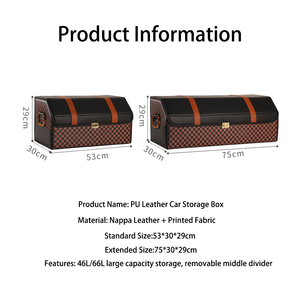 Organizador de Maletero de Coche de Cuero PU, Organizador de Maletero Premium Impermeable, Plegable y Resistente con Tapa - Product Image 4