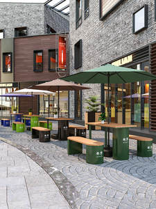 Conjunto de Mesa y Sillas Metálicas para Exteriores, Diseño Moderno y Simple, para Patio, Cafetería, Comedor, Muebles de Exterior Removibles - Product Image 3