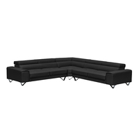 Canapé d'angle en forme de L avec fonction réglable, design moderne, idéal pour appartement et salon - Canapé en PU