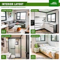 Casa Container Espandibile da 40 Piedi per Sviluppo di Resort e Ville Modulari, 1-6 Camere da Letto, Chiavi in Mano, Cucina e Bagno Completi