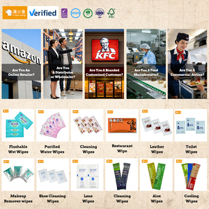 Tisu Basah Mini Ramah Lingkungan Sekali Pakai Bebas Alkohol Bahan Non-Woven Untuk Wajah Tangan Restoran Terbungkus Individual Portabel - Product Image 2