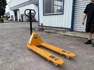 Chariot transpalette manuel à fourche large avec roues en nylon pour <span class=keywords><strong>quai</strong></span> de chargement, service OEM, à vendre dans le monde entier - Product Image 3