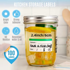 取り外し可能な防水冷凍食品ラベルステッカー 冷蔵庫用 剥がせる食品日付 キッチンタイマーステッカー - Product Image 4