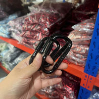8 # D berbentuk penguncian datar aluminium Aloi logam Snap gantungan kunci putar kait cepat Screw-on Biner klip gantung Carabiner TOUR