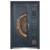 Porte de sécurité en acier embossé sur mesure, robuste, pour l'extérieur, porte d'entrée en métal pour les maisons
