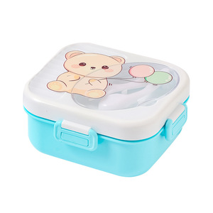 Boîte à lunch pour enfant en forme de carton adorable avec cuillère et fourchette, boîte bento en PP avec fermeture, conteneur alimentaire pour fruits et collations - Product Image 3