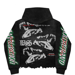 เสื้อฮู้ดดี้ผู้ชาย HELLHOUND ทรงโอเวอร์ไซส์ สไตล์สตรีทแวร์ พิมพ์ลายสุนัขและเปลวไฟ สีดำ ผลิตจากโพลีเอสเตอร์ ขายดีที่สุดสำหรับฤดูหนาว - Product Image 3