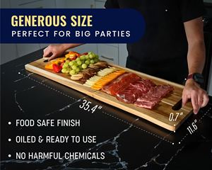 Grandes planches à découper rigides en bois d'acacia Flexible Extra Long Rectangulaire Deli Plate pour <span class=keywords><strong>Fromage</strong></span> Nourriture Viande Partie Utilisation Made Vietnam - Product Image 6