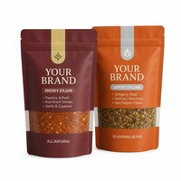 Sachet en plastique refermable de qualité alimentaire pour épices, poudre de piment et poivre, avec fenêtre transparente, vente en gros