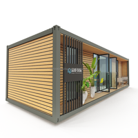 Maison préfabriquée de luxe de 40 pieds, conçue en 3D, étanche, petite maison de vacances en acier avec 2 chambres, couleur bois