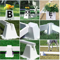 Conjunto Profesional de Arena de Doma Blanca de 20x60m con 12 Letras - Rieles de PVC de Grado de Competición, Conos, Protección UV, Duradero, Garantía de 30 Años