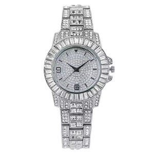 Orologi <span class=keywords><strong>da</strong></span> <span class=keywords><strong>Polso</strong></span> <span class=keywords><strong>da</strong></span> <span class=keywords><strong>Uomo</strong></span> Completamente Tempestati di Diamanti, Stile Hip Hop, in Lega con Strass, Quadrante Dorato, Orologi Digitali, Cassa Quadrata, Quadrante in Vetro 18mm - Product Image 4