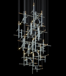 פרויקט מותאם אישית קישוט תאורת זכוכית Led נברשת תליון אור אולם מלון מדרגות מודרני מזכוכית מורנו 80 תליון חינם - Product Image 5